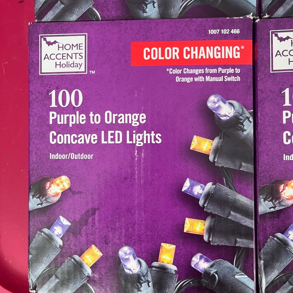 100 purple to orange concave LED lights